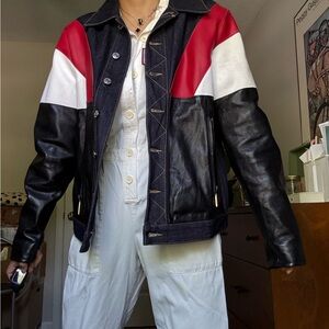 DSQUARED2 Dark Denim and Red Jean Jacket size 50